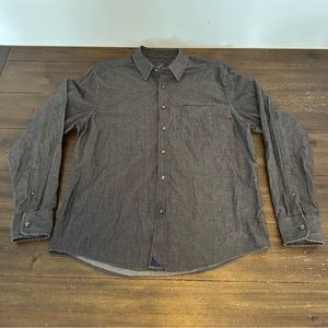 UNTUCKit Men L Gray 100% Cotton Button Up Shirt